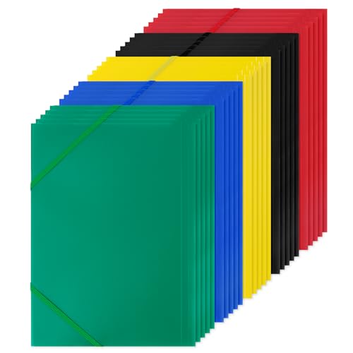 25PCS Sammelmappe A4 mit Gummizug, Einschlagmappe PP-Kunststoff Eckspanner A4 Mappe PP DIN A4, Ordnungsmappe, Dokumentenmappe, Leichter Ordner für Akten, Besprechungen, Berichte, Bürobedarf 25PCS Sammelmappe A4 mit Gummizug, Einschlagmappe PP-Kunststoff Eckspanner A4 Mappe PP DIN A4, Ordnungsmappe, Dokumentenmappe, Leichter Ordner für Akten, Besprechungen, Berichte, Bürobedarf von CASMIGC