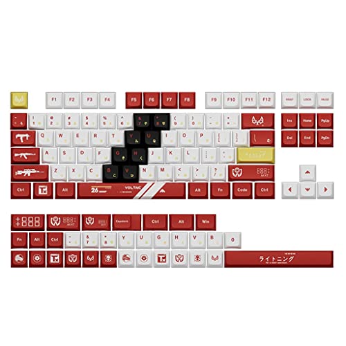 CASNO 120 Tasten PBT Tastenkappen XDA Profile DYE-SUB Keycap für Cherry MX Switch Mechanische Tastatur Bloodsport Keycap von CASNO