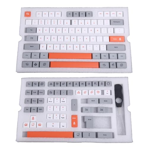 CASNO 125 Stück PBT-Tastenkappen, XDA-Profil, benutzerdefinierte DYE-SUB-Tastenkappen für GK61, 64, 68, 96, 126 Layout, Cherry MX Switch, mechanische Tastatur von CASNO