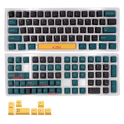 CASNO 126 Stück PBT-Tastenkappen, OEM-Profil, benutzerdefinierte DYE-SUB-Tastenkappen für GK61, 64, 68, 96, 126 Layout, Cherry MX Switch, mechanische Tastatur von CASNO