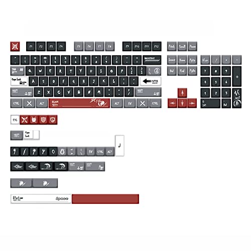 CASNO 133 Stück PBT-Tastenkappen, XDA-Profil, DYE-SUB-Tastenkappen für RK61/GK61/GK64/68/84/980/GMMKPRO Cherry MX Switch mechanische Tastatur von CASNO