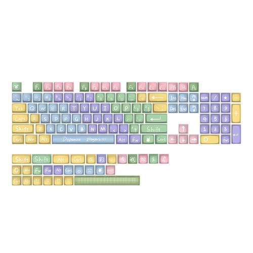 CASNO 133PBT Wärme-Sublimation, XDA-Profil, Dopamin-Farbtastenkappe für mechanische Tastaturen, glatte und öldichte PBT-Tastenkappen von CASNO