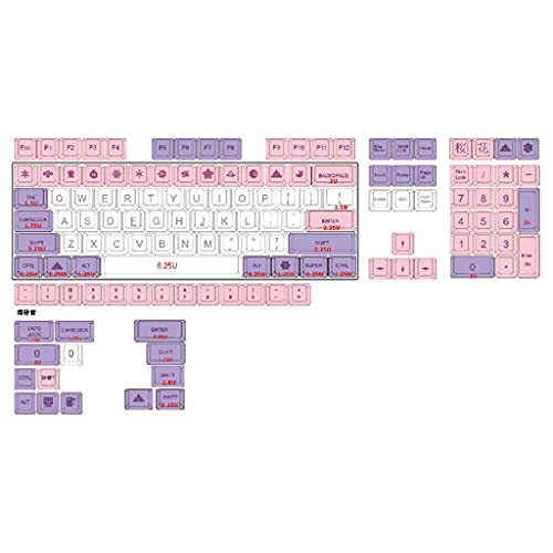 CASNO 134 Tasten/Set XDA Profile HANA Keycap PBT 5 Seiten Farbsublimation für Tastenkappe für mechanische Tastatur ANSI für Key MX 61/8 von CASNO