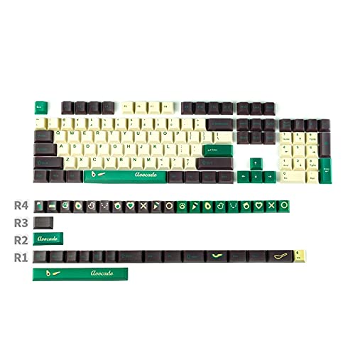 CASNO 141 Stück PBT-Tastenkappen, Cherry Profil, benutzerdefinierte DYE-SUB-Tastenkappen für GK61 64 68 96 126 Layout Cherry MX Switch mechanische Tastatur von CASNO