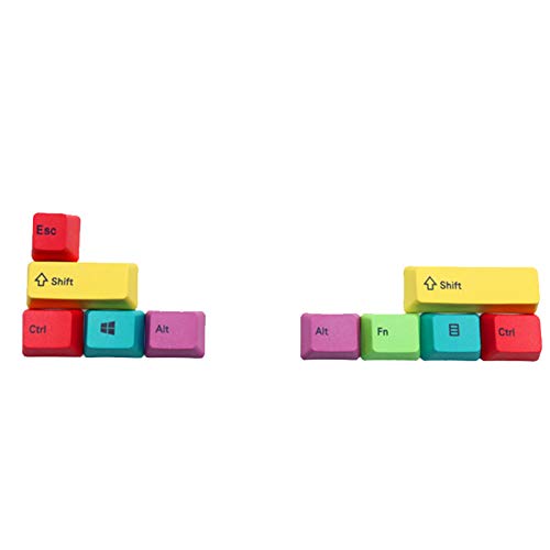 CASNO Für Cherry MX mechanische Tastatur, OEM-Profil, PBT, RGBY-Modifikatoren, 10 Tasten, lasergravierte Front-/Seitendruck-Tastenkappen von CASNO