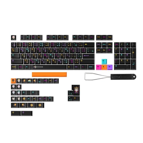CASNO Keycap-Set GameTheme CherryProfile personalisiert für 138 Tasten, mechanische Tastatur, Englisch/Japanisch/Koreanisch/Russisch von CASNO