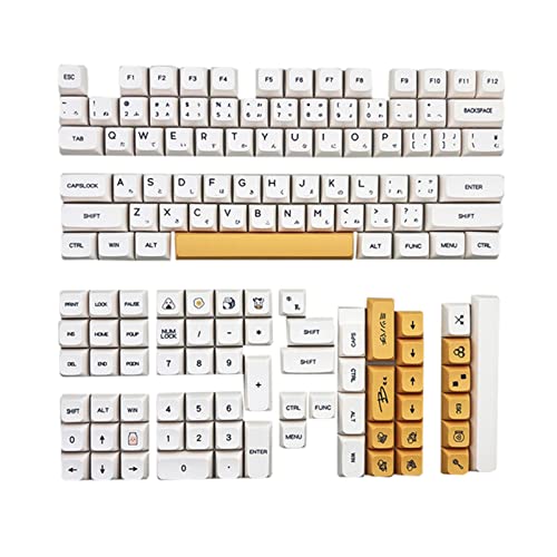 CASNO Mechanische Tastatur-Tastenkappen, benutzerdefiniertes XDA-Profil, 126 Tasten, Farbstoff-Sub für Tastenkappen, kompatibel mit Cherry MX Switch GK61 64 68 von CASNO