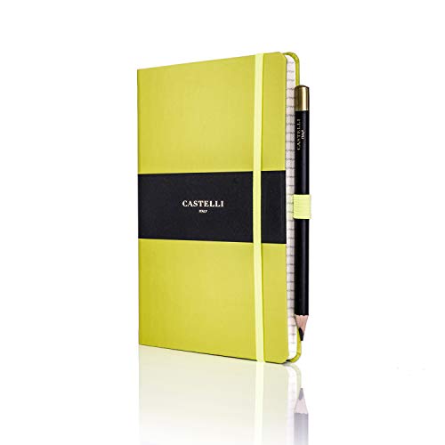 Castelli rq24/25–636 Medium liniertes Tucson Notebook – Neon Grün von CASTELLI