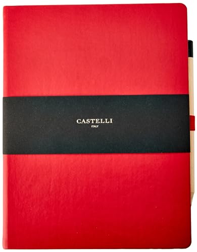 Castelli rq27/25–757 Große Gefütterte liniert Tucson Notebook – Koralle rot von CASTELLI