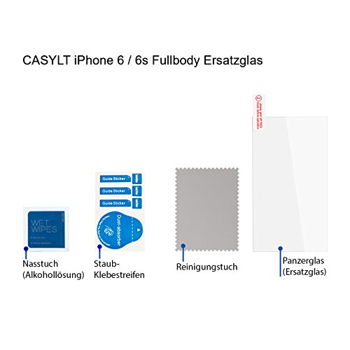 CASYLT Ersatzglas für iPhone 6 / 6s Premium Fullbody 360 Grad von CASYLT