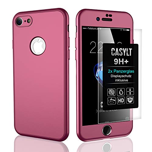 CASYLT [kompatibel für iPhone 6 & 6s 360 Grad Fullbody Soft-Case Hülle [inkl. 2X Panzerglas] Komplettschutz TPU Handyhülle in Lila von CASYLT