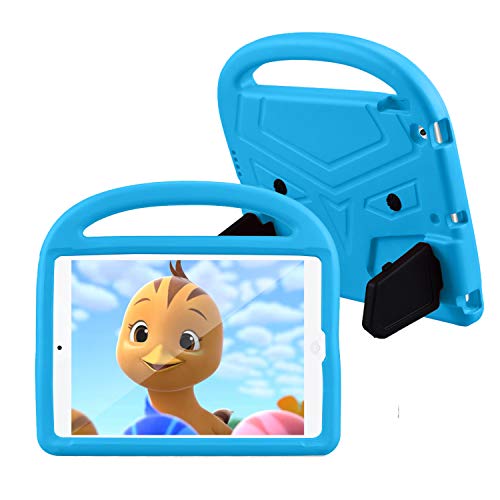 CASZONE Kinder-Hülle für iPad 8. Generation 2020/iPad 7. Generation 2019 – EVA Ultra leicht stoßfest Griff Schutz Bumper Stand Kind Rugged Cover für New iPad 10,5 Zoll 2019/2017, blau von CASZONE