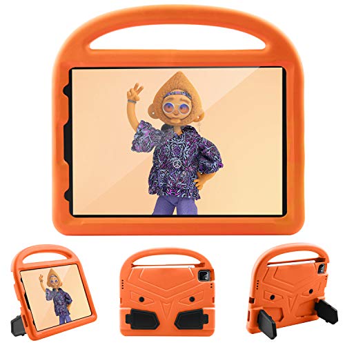 Caszone Schutzhülle für iPad 10.9 (iPad Air 4. Generation, 2020) – Schutzhülle für Kinder, robust, stoßfest, tragbar, mit klappbarem Ständer und Griff, geeignet für Outdoor-Aktivitäten, Orange von CASZONE