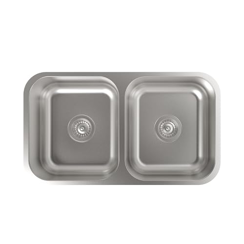 CATA CB-2 Spüle 45x78 cm Doppelte quadratische Wanne mit einer Dicke von 0,09 cm und einer Tiefe von 20 cm Edelstahlmaterial 90 cm Möbelinstallation von CATA