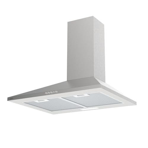 CATA Dunstabzugshaube VK-6000 X, mechanische Steuerung, 3 Stufen, Förderleistung 480 m³/h, Geräuschpegel 56 dB, Motor K10, Beleuchtung, Weiß von CATA