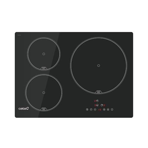 CATA IB 5003 BK - Induktionskochfeld - Schwarz - 3 Kochzonen - 9 einstellbare Leistungsstufen - Touch Control mit akustischer Warnung - Timer - Leistung 6,5kW - Breite 60 cm von CATA