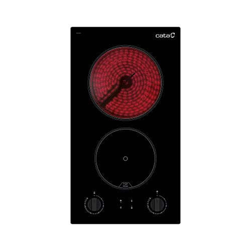 CATA VI 302 BK Glaskeramikkochfeld Farbe Schwarz 2 Kochzonen High Light 9 Leistungsstufen einstellbar Mechanische Steuerung Leistung 3kW Breite 30 cm CATA VI 302 BK Glaskeramikkochfeld Farbe Schwarz 2 Kochzonen High Light 9 Leistungsstufen einstellbar Mechanische Steuerung Leistung 3kW Breite 30 cm von CATA
