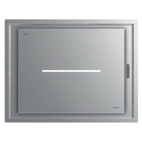 Cata Dekorative Dunstabzugshaube Insel Bennu Slim 900X/A mit 3 Absaugstufen, Touch-Bedienfeld, S6-Motor, Breite 90 cm, Edelstahl-Finish von CATA