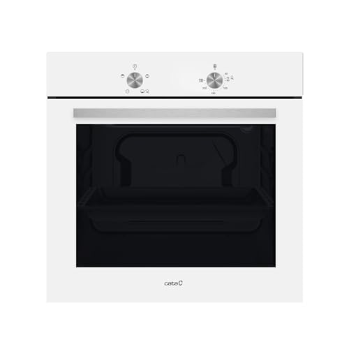 Cata SES 6004 WH Statischer Ofen mit Innenbeleuchtung und Panoramatür Full Glass, Fassungsvermögen 62 l, Breite 60 cm, Weiß von CATA