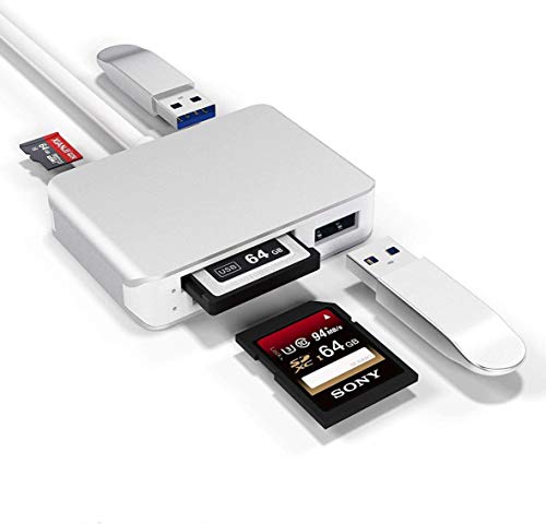 CATECK 【Aktualisierte Version】 XQD-Kartenleser, USB 3.0 SD (HC/XC) TF-Kartenleser mit USB3.0x2 Schnelle Geschwindigkeit Bis zu 5 Gbit/s, kompatibel mit XQDder Sony G & M-Serie für Windows/Mac OS von CATECK