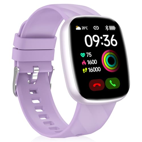 CATGIFF Smartwatch Kinder, 1,75" Fitness Uhr Schrittzähler, IP68 Wasserdicht, 100+ Sportmodi, SpO2, Schlafmonitor, Wecker, Fitness Tracker mit/ohne App für Mädchen Jungen Teens 10–18 Jahren, Lavendel von CATGIFF