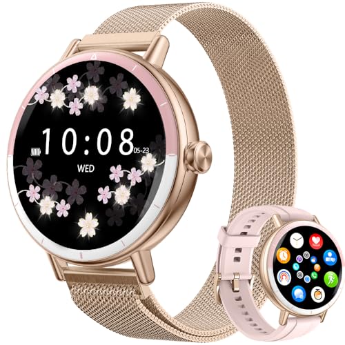 Smartwatch Damen mit Telefonfunktion, 1.27" Armbanduhr Uhren mit mit 120+Uhr Faces, Herzfrequenz, Schlaf/SpO2 Monitor, Schrittzähler, Kalorien, Sport Modi, IP68 Wasserdichte Activity Tracker, Rosa Smartwatch Damen mit Telefonfunktion, 1.27" Armbanduhr Uhren mit mit 120+Uhr Faces, Herzfrequenz, Schlaf/SpO2 Monitor, Schrittzähler, Kalorien, Sport Modi, IP68 Wasserdichte Activity Tracker, Rosa von CATGIFF