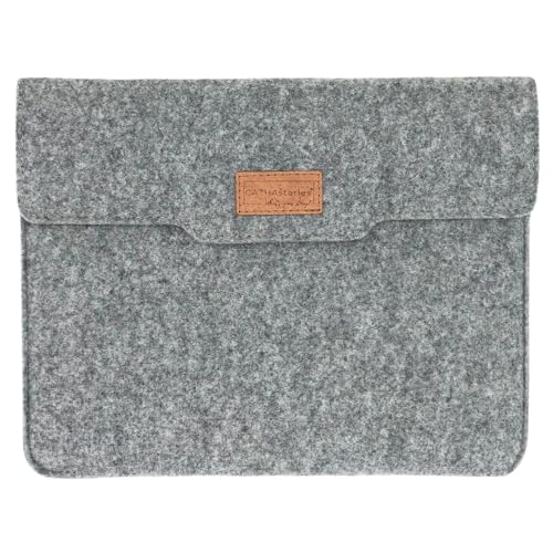 CATHAstories Hülle für MacBook Air 15 (M2), Pro 16 (M2), HP & Lenovo 15,6, Notebooks 15"-16“. Tasche, Case aus nachhaltigem Filz – Made in Germany – Farbe Stonegrey (Hellgrau) von CATHAstories