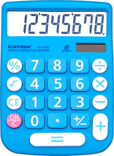 CATIGA Schreibtisch CD8185 und Home Style Taschenrechner, 8-stellig, LCD-Display, geeignet für Büro und Move. (Blau) von CATIGA