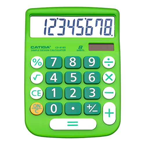 CATIGA CD-8185 büro und Home Style Calculator, 8-stellige LCD-anzeige, geeignet für Schreibtisch und unterwegs verwenden(grün) von CATIGA