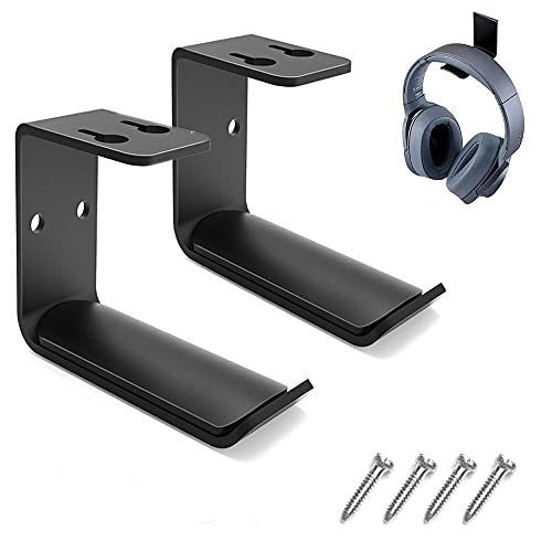CATTY 2 Stücke Kopfhörerhalter, Headset Halter, Headset Halterung Halter, zum Platzieren von Kopfhörern in Schwarz verwendet (mit 4 Stück Schrauben) von CATTY