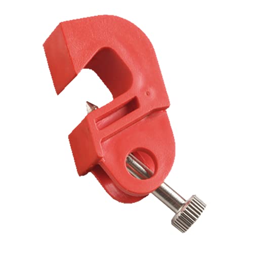 CATU AL-208-D Mittelgroße PVC-Leistungsschalterverriegelung, 8 mm Lochdurchmesser, Rot, 56 mm x 33 mm x 20 mm von CATU