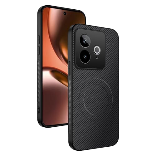 CAUHENYEE Hülle für Realme GT7 5G Case, [3-Fach Schutz] Stoßfest, Schockabsorbierend, Kameralinsenschutz – Magnetisch Hülle für Realme GT7 5G, Kohlefaser von CAUHENYEE