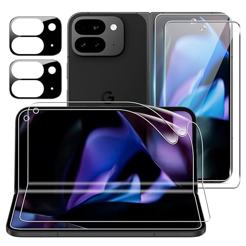 CAUHENYEE Schutzfolie für Google Pixel 9 Pro Fold Panzerglas, [2+2+2] externer Displayschutz + interner TPU-Soft-Displayschutz + Kameraschutz, Telefonschutz-Set, HD 9H gehärtetes Glas, Anti-Kratzer von CAUHENYEE