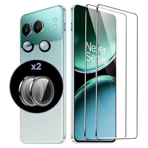 CAUHENYEE Schutzfolie für Oneplus Nord 4 Panzerglas, [2+2] 2 Stück Schutzfolie + 2 Stück Kameraschutz, HD 9H Härte Glas-Displayschutzfolie von CAUHENYEE