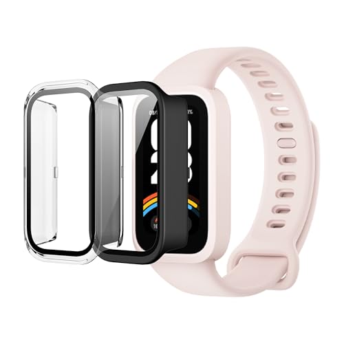 CAUHENYEE Schutzhülle für Xiaomi Band 9 Active, vollständige Abdeckung, Transparent + Schwarze Schutzhülle, Stoßfest, Kratzfest, 2er-Pack CAUHENYEE Schutzhülle für Xiaomi Band 9 Active, vollständige Abdeckung, Transparent + Schwarze Schutzhülle, Stoßfest, Kratzfest, 2er-Pack von CAUHENYEE