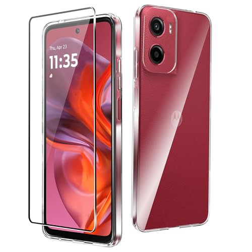 CAUHENYEE Transpanrent Handyhülle für Motorola Moto G05 4G/Moto E15 Hülle, mit 1-PC Displayschutz aus gehärtetem Glas, Dünne und Weiche, Klare TPU-Hülle, Kratzfeste, Stoßfeste Hülle CAUHENYEE Transpanrent Handyhülle für Motorola Moto G05 4G/Moto E15 Hülle, mit 1-PC Displayschutz aus gehärtetem Glas, Dünne und Weiche, Klare TPU-Hülle, Kratzfeste, Stoßfeste Hülle von CAUHENYEE