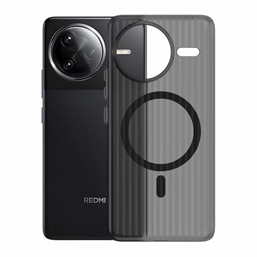 CAUHENYEE Transparent Hülle für Xiaomi Poco F7 Ultra Case, [3-Fach Schutz] Stoßfest, Schockabsorbierend, Kameralinsenschutz + für MagSafe – Magnetische Transluzente Matt Schutzhülle - Schwarz von CAUHENYEE