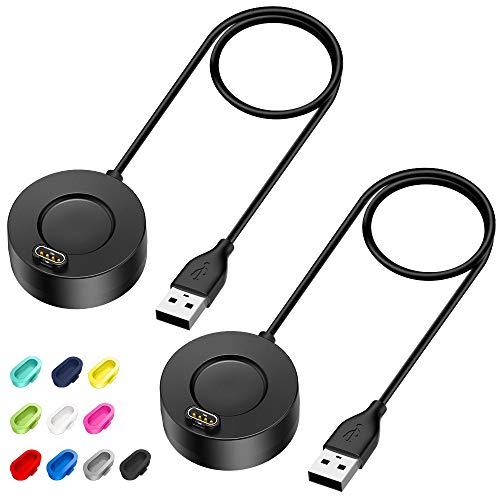 CAVN 2-Stück 3.3ft Ladekabel Kompatibel mit Garmin Vivoactive 5 4S 4 3/Fenix 7 7S 7X 6 6S 6X Pro 5 S/Venu 3 2 2S 2 Plus Sq/Instinct/Forerunner 55 45, USB Daten Sync Kabel mit 10-Staubstecker von CAVN