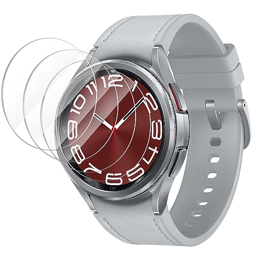 CAVN 4 Stück Kompatibel mit Samsung Galaxy Watch 6 Classic 43mm Schutzfolie Glas, Wasserdichtes Glas Schutz Displayschutzfolie Anti-Kratzen Displayschutz Panzerfolie für Galaxy Watch 6 Classic (43mm) von CAVN