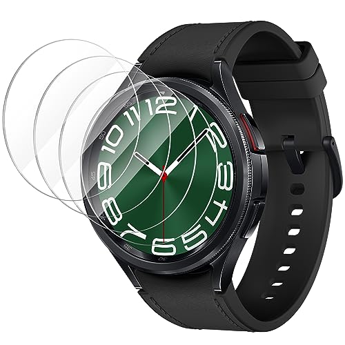 CAVN 4 Stück Kompatibel mit Samsung Galaxy Watch 6 Classic 47mm Schutzfolie Glas, Wasserdichtes Glas Schutz Displayschutzfolie Anti-Kratzen Displayschutz Panzerfolie für Galaxy Watch 6 Classic (47mm) von CAVN