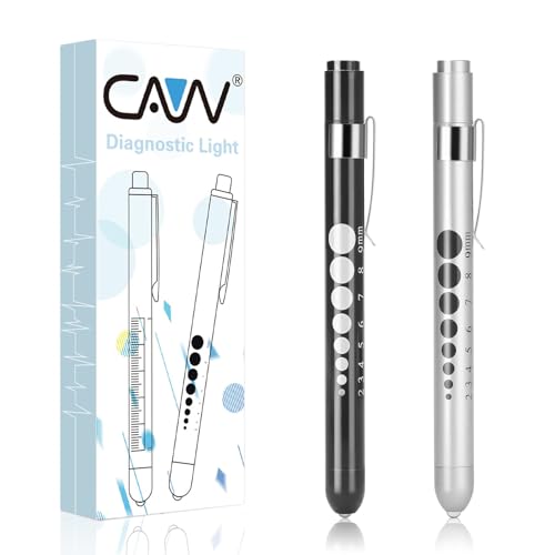 CAVN Diagnostikleuchte Medizinische Penlight (2-STÜCK), Wiederverwendbare Diagnostische LED Stiftlampe Taschenlampe Lichtgriffel mit Taschenclip für Krankenschwestern Ärzte Schüler von CAVN