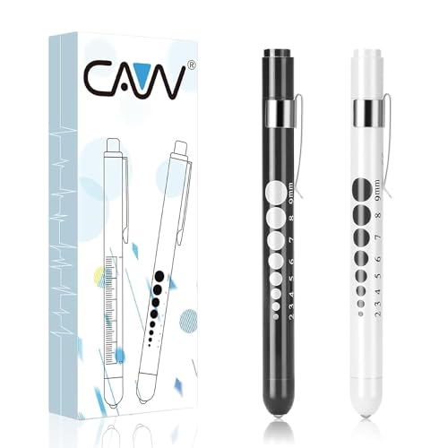 CAVN Diagnostikleuchte Medizinische Penlight (2-STÜCK), Wiederverwendbare Diagnostische LED Stiftlampe Taschenlampe Lichtgriffel mit Taschenclip für Krankenschwestern Ärzte Schüler von CAVN