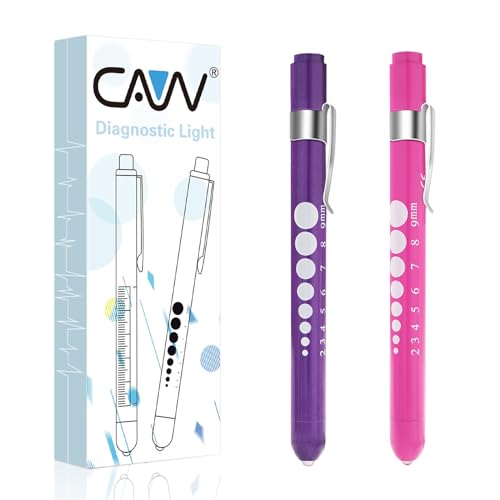 CAVN Diagnostikleuchte Pupillenleuchte Medizinische Penlight (2-STÜCK), Wiederverwendbare Diagnostische LED Stiftlampe Taschenlampe Lichtgriffel mit Taschenclip für Krankenschwestern Ärzte Schüler von CAVN