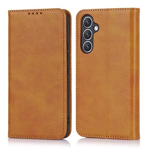 CAVOR Hülle Samsung Galaxy A54 5G,Flip Leder Kartenfach Handyhülle,[3 Kartenfach][Ständerfunktion][Magnetverschluss],Klapphülle Schutzhülle Handyhülle für Samsung Galaxy A54 5G - Hellbraun von CAVOR