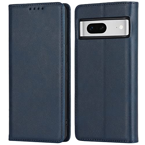 CAVOR Hülle Google Pixel 7,Flip Leder Geldbörse Handyhülle,[3 Kartenfach][Ständerfunktion][Magnetverschluss],Klapphülle Ledertasche Schutzhülle für Google Pixel 7 - Blau von CAVOR