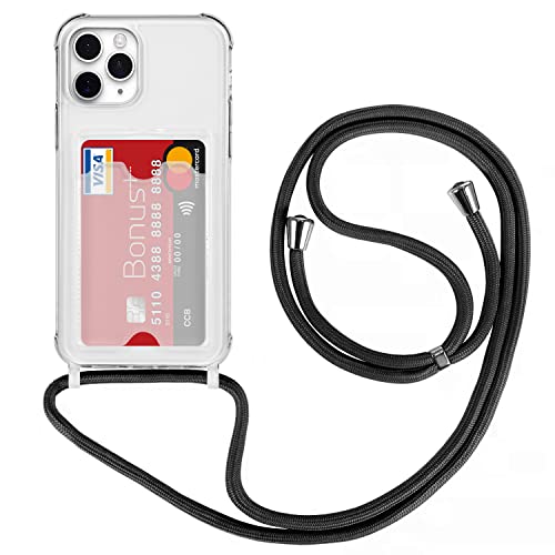 Copmob Silikon Hülle für iPhone 12 Pro Max,Transparente Handyhülle mit Band,TPU Silikon Bumper Necklace Handykette Schutzhülle für iPhone 12 Pro Max von CAVOR