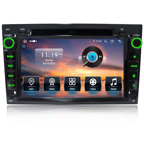 Android Autoradio mit CarPlay für Opel Corsa D/Astra H/Zafira B/Corsa C/Vectra C [Android 13.0, 4+64GB, 2 DIN, 2.0GHz], Touchscreen Bluetooth Navi/WiFi, Lenkradsteuerung, Mirrorlink, DVD von CAWELL