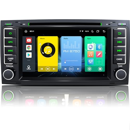 Autoradio für VW T5 Multivan & VW Touareg, [Android-12 4GB+64GB 2.0Ghz] CAWELL 7 Zoll HD Doppel DIN Radio mit Navi/Bluetooth WiFi/GPS/RDS/USB/FM/CD/DVD/SD/RCA CarPlay von CAWELL