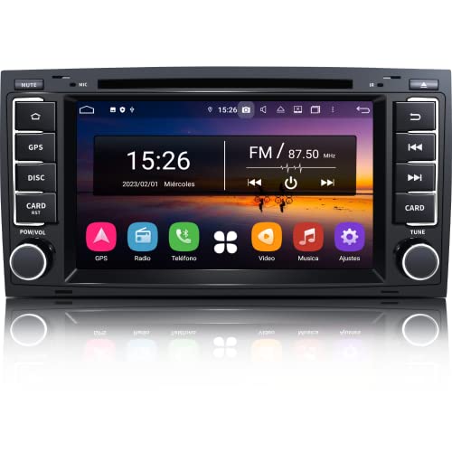 Autoradio für VW T5 Multivan & VW Touareg, [Android12.0 4GB+64GB] CAWELL 7 Zoll HD Doppel DIN Aktualisiert Radio mit Navi/Bluetooth WiFi/GPS/RDS/USB/FM/CD/DVD/SD/RCA CarPlay von CAWELL