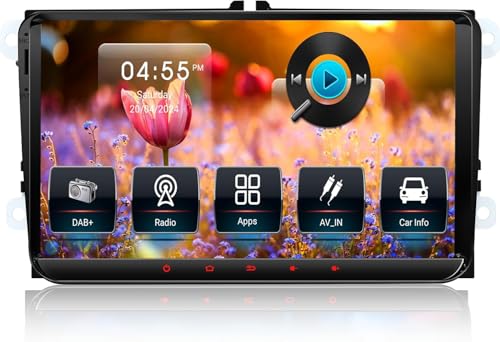 CAWELL DAB+ Autoradio für VW Golf 5 6 T5 Polo Sharan Passat Tiguän,[Android 13.0 4GB+64GB 2.0Ghz] CAWELL Doppel DIN Radio mit 4G/Navi/Bluetooth (9 Zoll, 2.0GHz,8-Core Android 13 mi DAB) von CAWELL